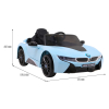 BMW I8 Lift Auto na akumulator Niebieski + Pilot + Wolny Start + 3-pkt pasy + MP3 USB + LED